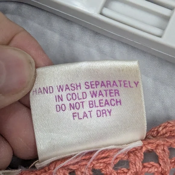 Fruit Phool Size Medium Crocheted Sweater Vest In Country Pink/Mauve Vintage - Picture 7 of 12